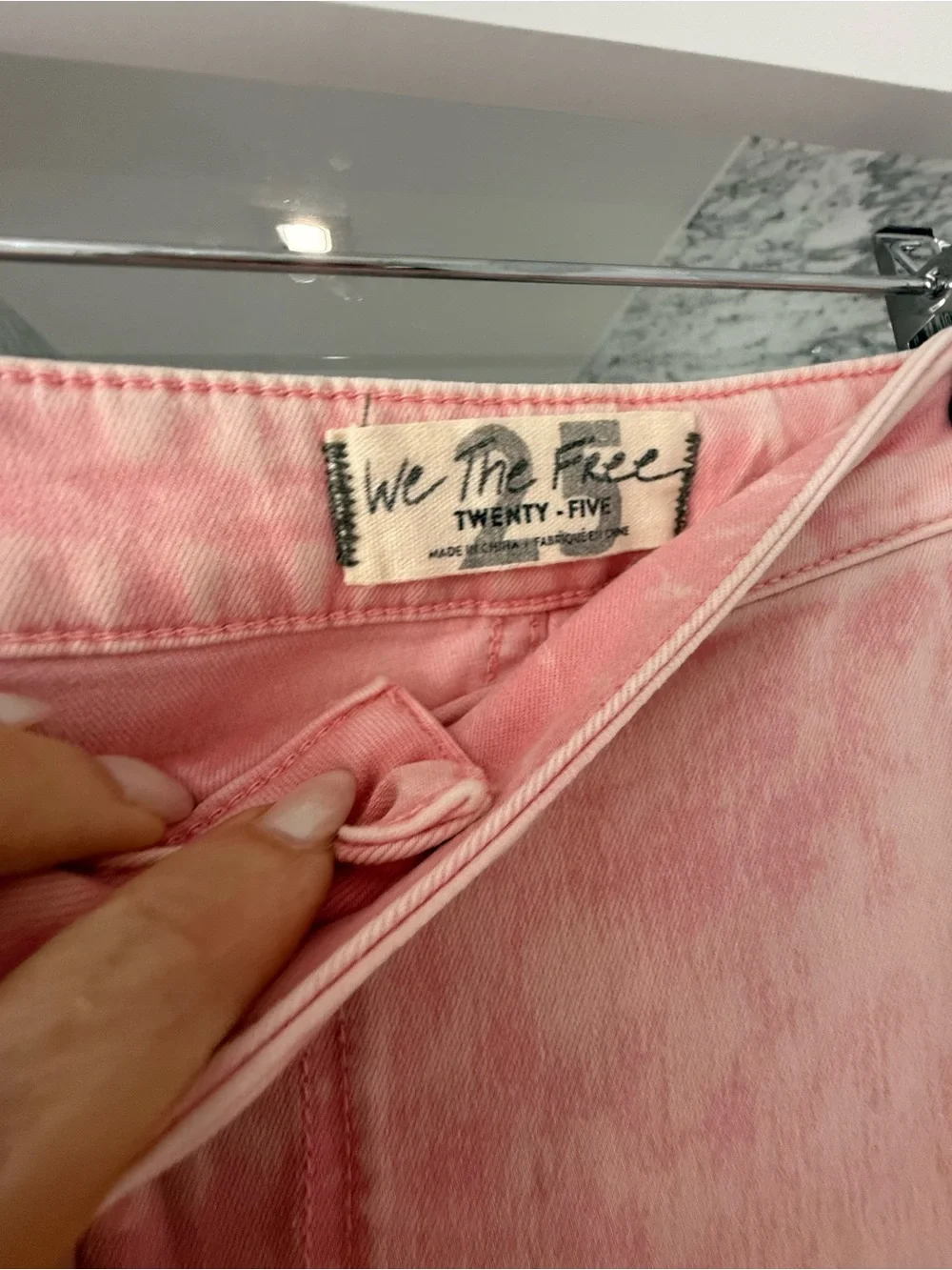 Free People We The Free Pink Acid Wash Bell Bottom Flare Jeans | Size 25